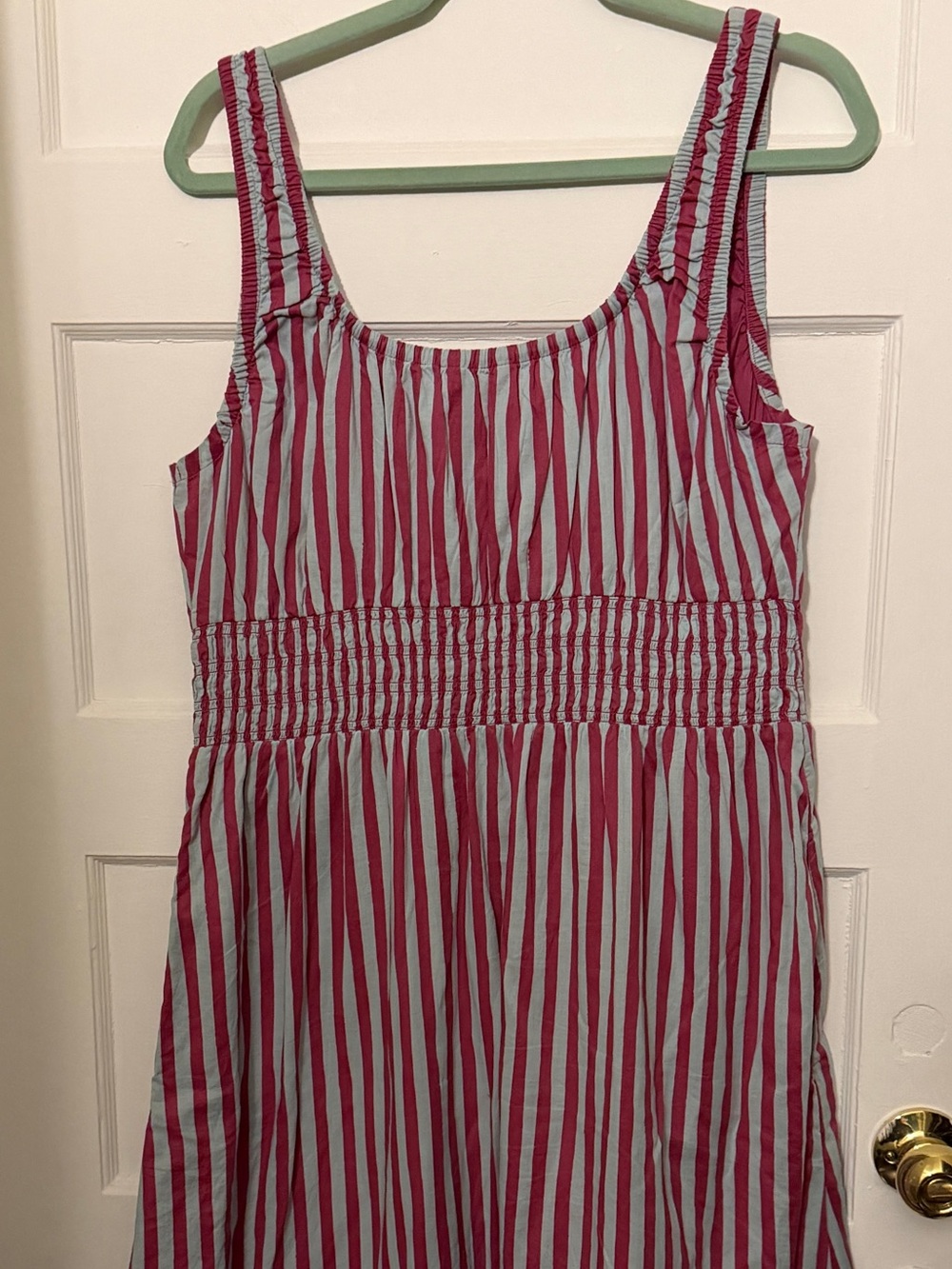 Banana Republic Factory Pink and White Striped Midi Sundress